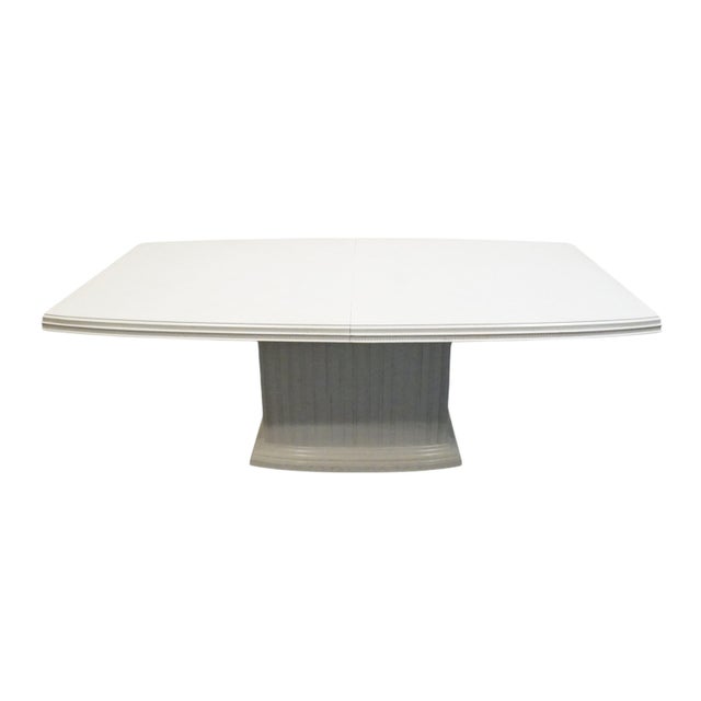 Contemporary Century Furniture Villa Domain Collection Neoclassical Art Deco Maple 80″ Pedestal Dining Table 341-312 For Sale - Image 3 of 8