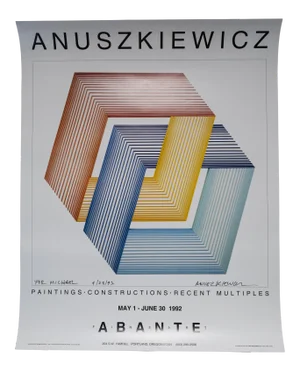 1992 Anuszkiewicz Portland Oregon Art Poster