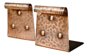 Brutalist Hammered Copper Bookends, 1970s, Set of 2
