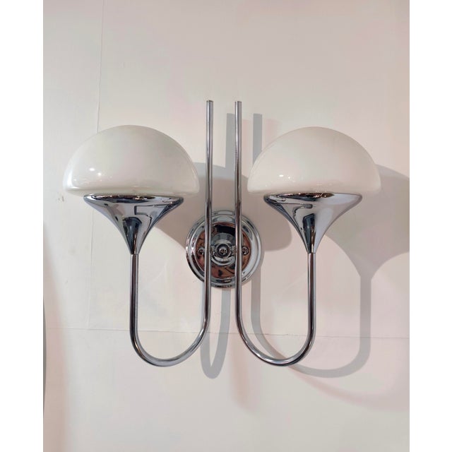 Silver Vintage Wall Light in Metal, 1970s For Sale - Image 8 of 9