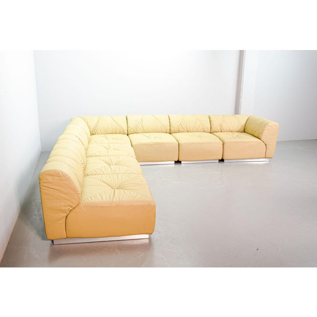 Cream Modular Sofa in Leather by Bernd Münzebrock for Walter Knoll, Germany, 1970s, Set of 7 For Sale - Image 8 of 18