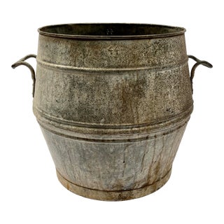 Early 1900s French Zinc Dolly Tub/Planter For Sale