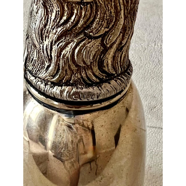 Gucci Gucci Italy Silver Plate Stirrup Cup with Elk Head For Sale - Image 4 of 13