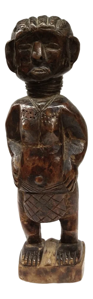 Antique African Tribal Primitive Wood Female Figure Carved Ashanti