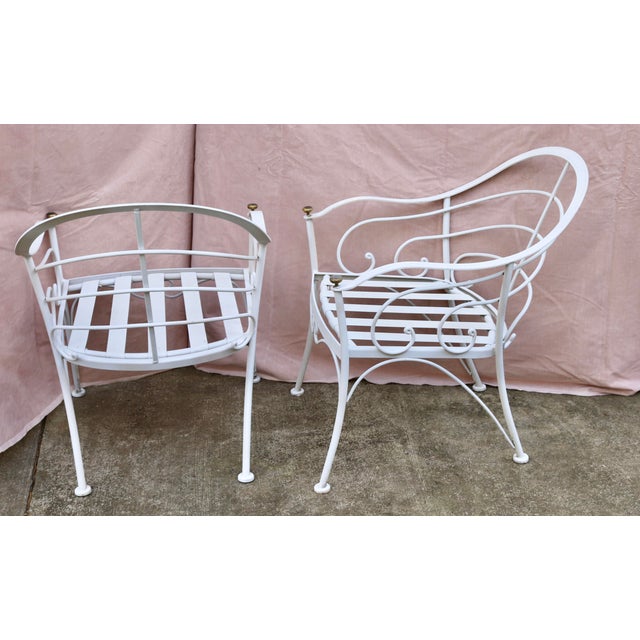 Late 20th Century Late 20th Century Patio or Garden Clear Glass Top Umbrella Table & 4 Chairs For Sale - Image 5 of 5