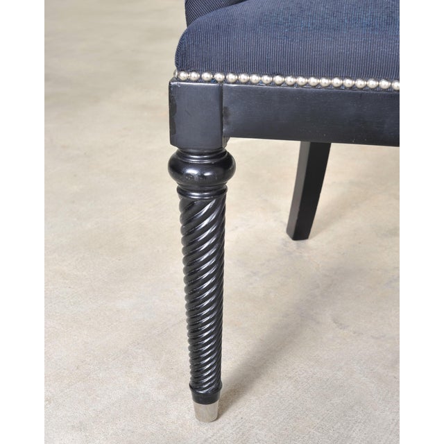 Ralph Lauren Regency Style Tufted Navy Blue Mayfield Chair For Sale - Image 15 of 18