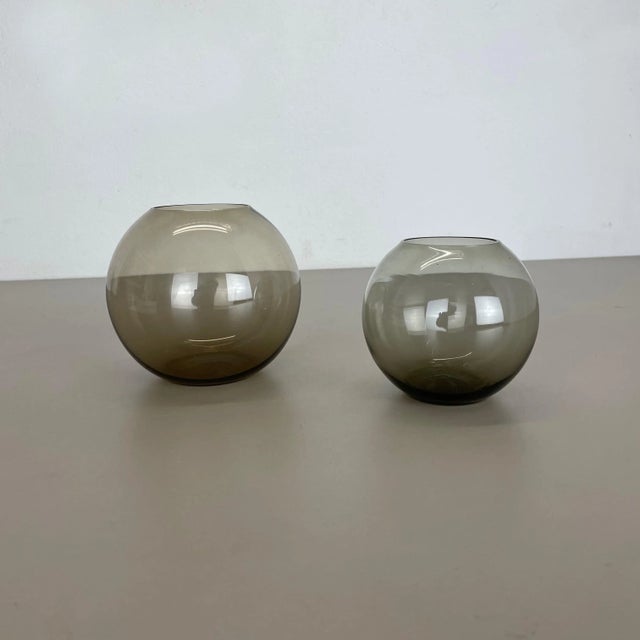 Set of 2 turmaline vases Design: Prof. Wilhelm Wagenfeld Bauhaus for WMF, Germany attributed. Decade: 1960s Original...