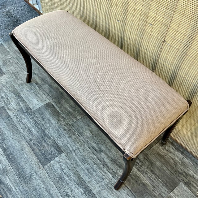 Traditional Early 21st Century Art Deco Revival Upholstered Bench by Kreiss Collection Furniture. For Sale - Image 3 of 18
