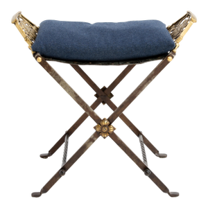 Iron Brass X-Base Seat Stool Oscar Bruno Bach Neoclassical 1920s