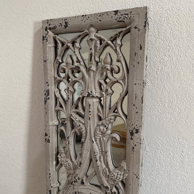 Vintage wall Gothic Grill WWSH Finish Mirror. Has some age to it because of age. Please look at photo's. For more info...