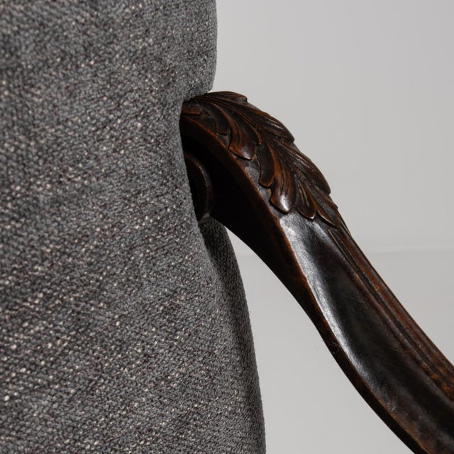 Traditional 19th Century Brown Wood Club Chairs For Sale - Image 3 of 15