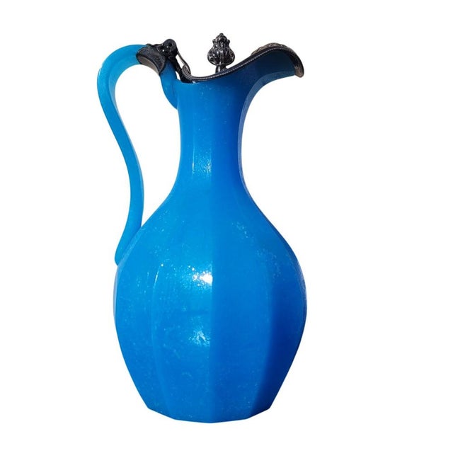 Mid-19th Century Blue Glass Paste Pitcher For Sale - Image 15 of 15