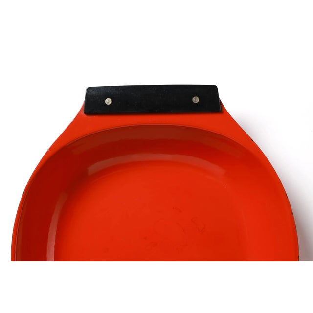 Red Vintage Cathrineholm Paella Pan – Red Enamel With Black Handles For Sale - Image 8 of 10