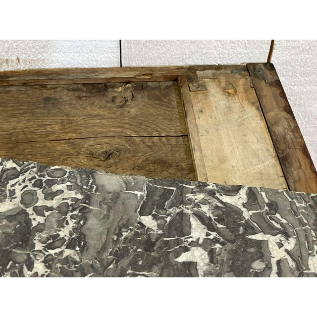 19th Century Empire Walnut Chest of Drawers with a Grey St. Anne Marble Top For Sale - Image 11 of 15