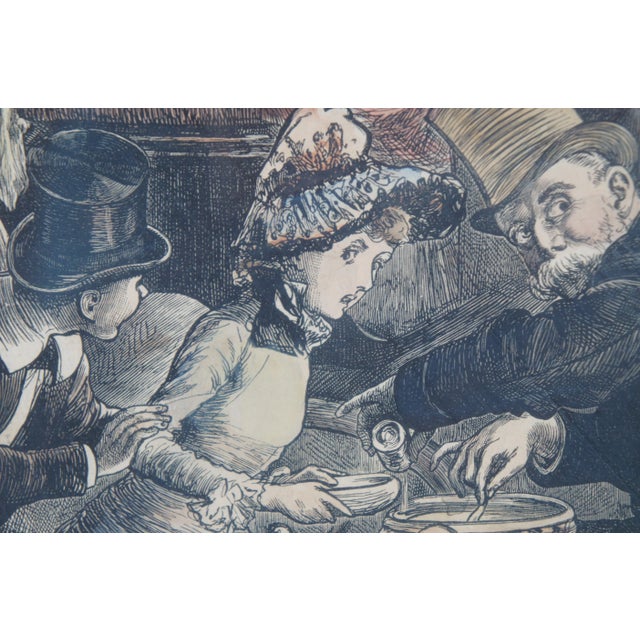 Set of 2 Antique Harry Furniss Eton Harrow Cricket Match Day in Arcadia Engravings 27" For Sale - Image 10 of 12