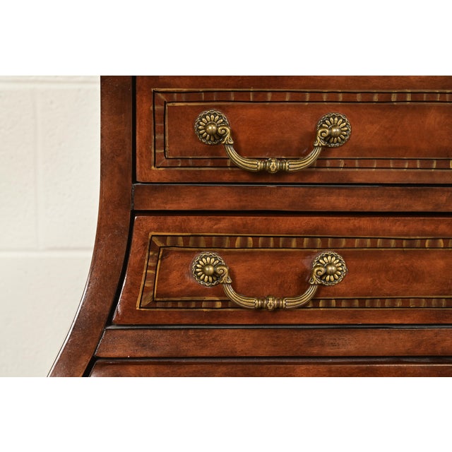 Maitland Smith Style Dutch Louis XV Burled Walnut Bombe Chest or Commode For Sale - Image 9 of 16