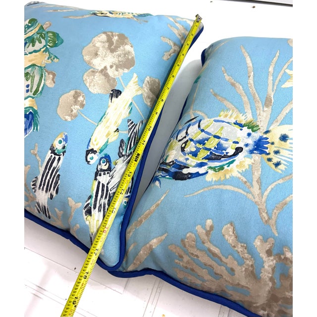 Textile Set of 2 Coastal Marine Cushions For Sale - Image 7 of 9
