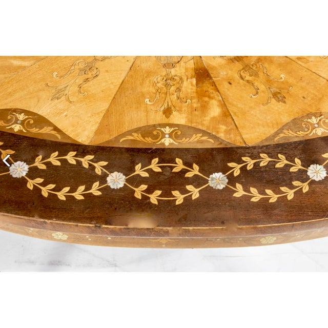 Early 20th Century Very Large French Marquetry Decorated Oval Occasional Table For Sale - Image 5 of 6