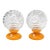 1970s Graewe West German Space Age Orange Glass Table Lamps – Pair For Sale