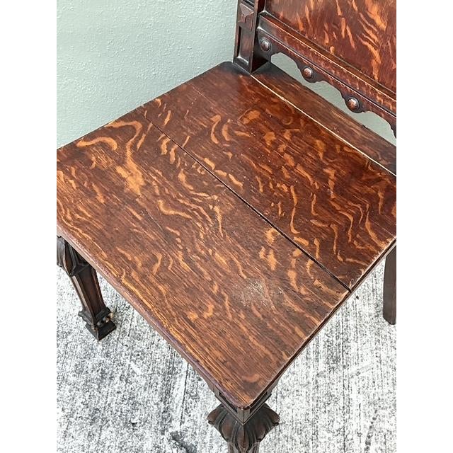 Vintage English Hall Chair With Dog Motif For Sale - Image 9 of 12