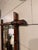 This is a French antique faux-bamboo wall mirror with a hand-carved wood frame. The frame is wood that has been shaped and...