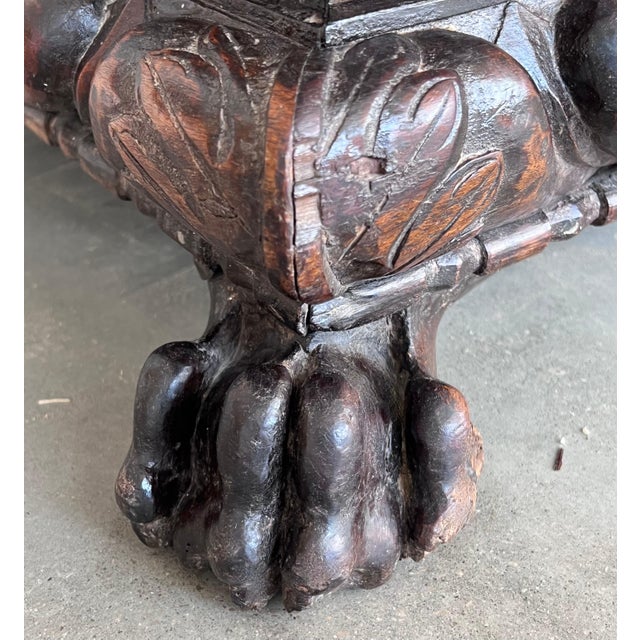 17th Century Italian Carved Cassone Trunk with Original Hardware For Sale - Image 14 of 18