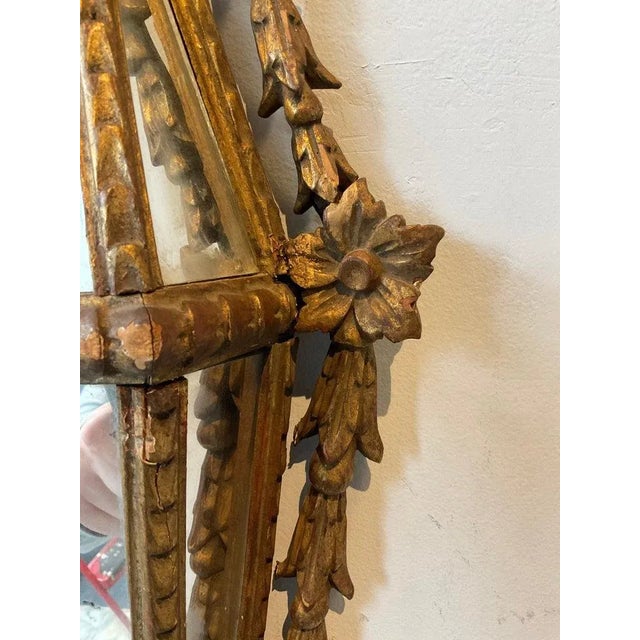 1960s Italian Carved Wood Mirrored Sconces - A Pair For Sale - Image 9 of 12