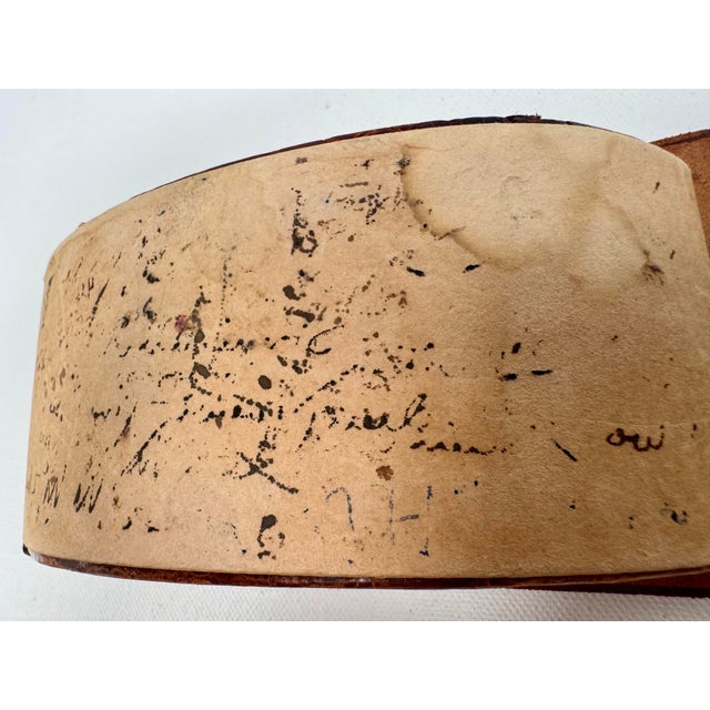Vintage Argentine Genuine Caiman Leather Desk Ink Blotter Rocker With Original Blotting Paper For Sale - Image 9 of 10