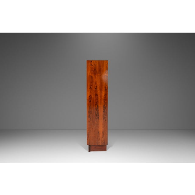 Wood Danish Mid-Century Modern Free-Standing Bookshelf in Rosewood Attributed to Ejvind Johansson, Denmark, C. 1960s For Sale - Image 7 of 18