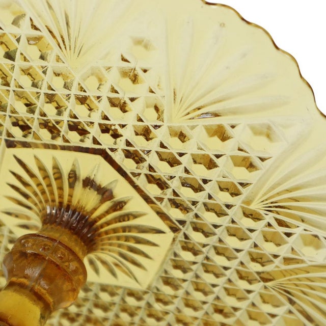 Art Deco Amber Cake Stand in Pressed Glass, 1930s For Sale - Image 9 of 14