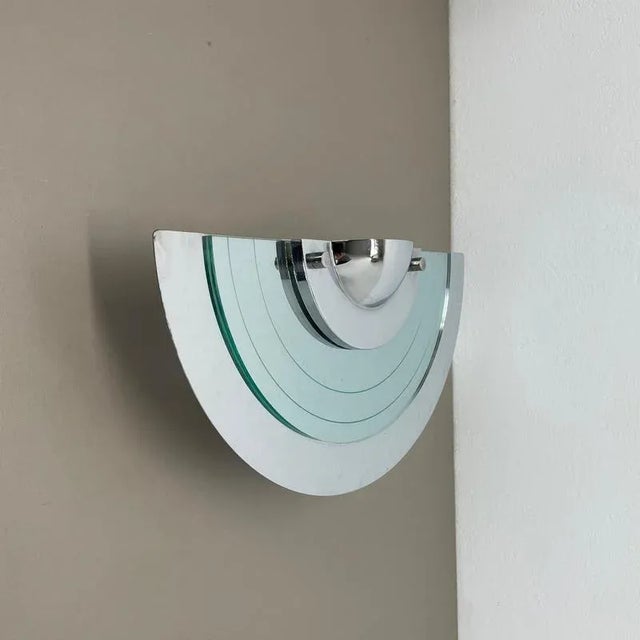 1980s Postmodern Mirror Glass Wall Light from Hustadt Leuchten, 1980s For Sale - Image 5 of 18