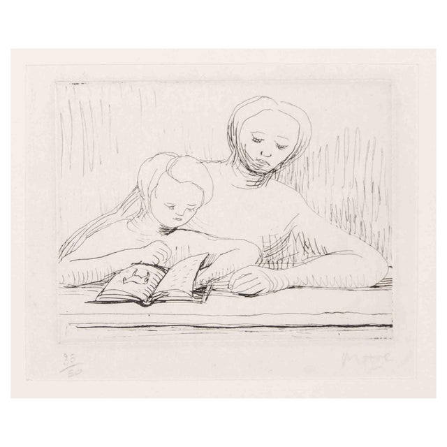 Henry Moore, Picture Book, Etching, 1967 For Sale