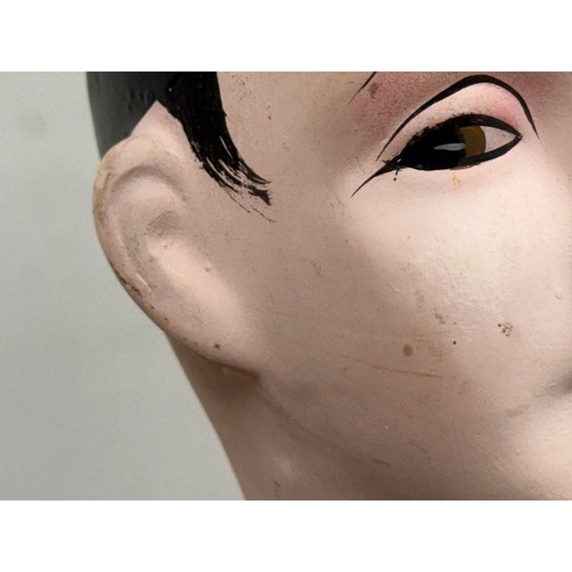 White Antique Mannequin Head Hat Stands, Pair For Sale - Image 8 of 12