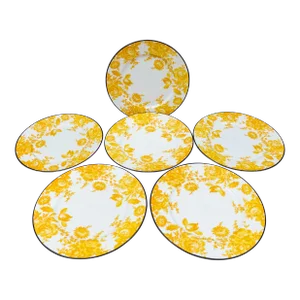Mid 20th Century Bill Goldsmith Site Corot Limoges France Potpourri Charger Plates- Set of 6