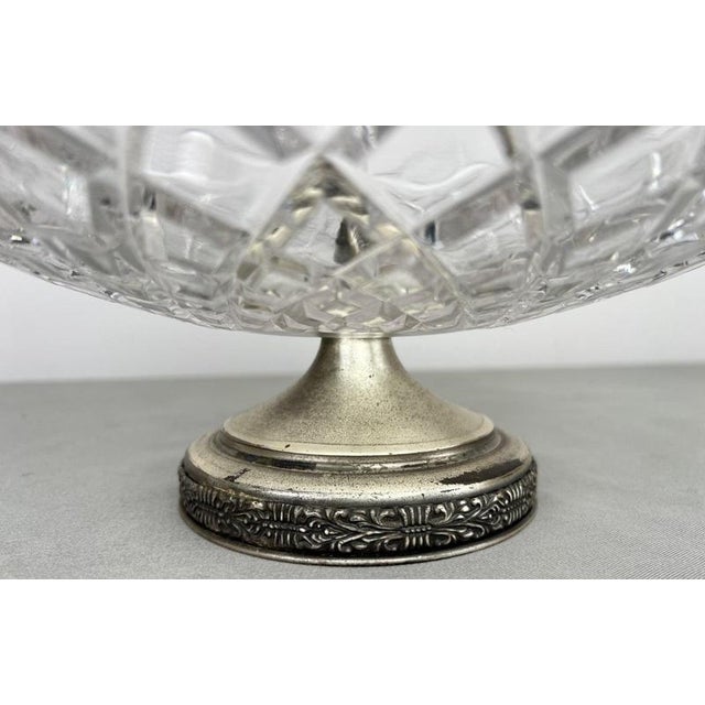 Vintage French Crystal Cut 3-Tier Serving Cake Stand For Sale - Image 10 of 14