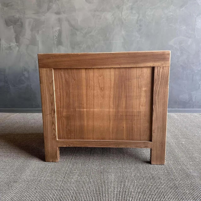 Niki Solid Reclaimed Elm Wood Nightstand in Natural Finish For Sale In Los Angeles - Image 6 of 8