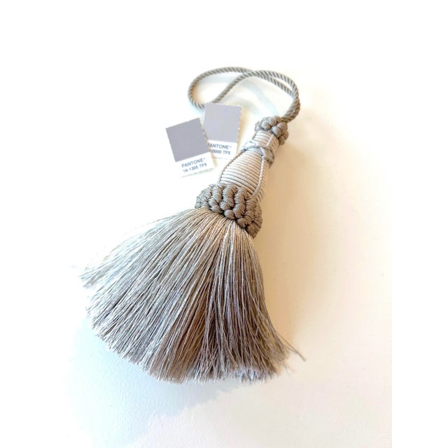 Key Tassel in Pewter / Gray With Looped Ruche Detail For Sale - Image 4 of 13