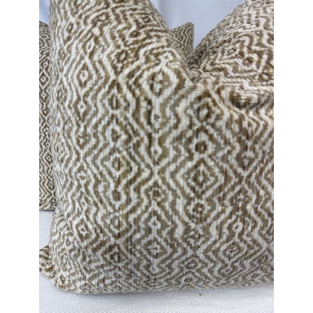 Transitional Thibaut "Anastasia" in Grain 22" Pillows-a Pair For Sale - Image 3 of 3