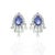 Art Deco 14k White Gold Pear Cut Sapphire Statement Wedding Earrings With Diamonds - 2 Pieces For Sale - Image 3 of 4