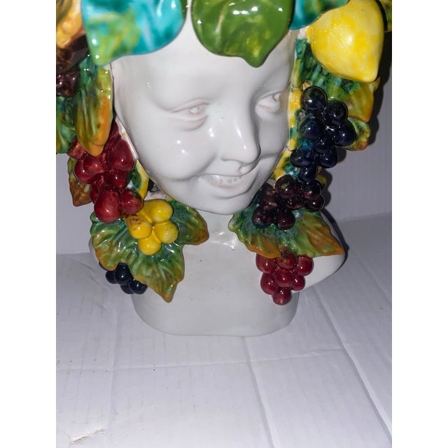 Bacchus Pottery Wall Mask Lemons Hand-Painted Ceramic Piece From the Fravolini Oggetti d'Arte Studio in Orvieto, Italy. For Sale In Miami - Image 6 of 10
