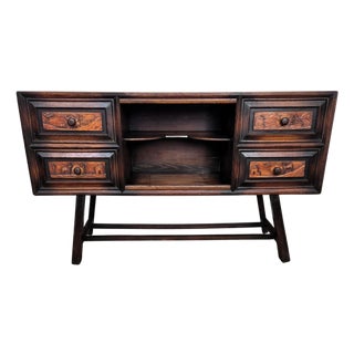 Antique Italian Rustic Folk Art Carved Sideboard, 1890s For Sale