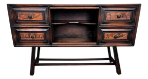 Antique Italian Rustic Folk Art Carved Sideboard, 1890s