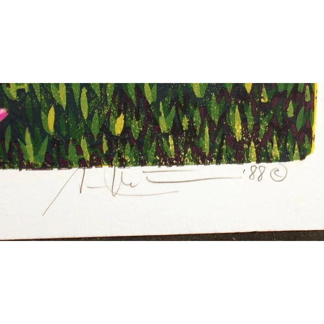 1988 Gordon Mortensen "Meadows Beach" Hand Signed Woodcut Art Print For Sale - Image 4 of 6