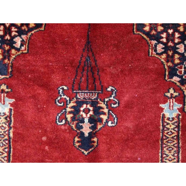 Traditional 1960s Handmade Vintage Pakistani Lahore Prayer Rug 3' X 5.8' For Sale - Image 3 of 10