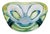 Vintage Bohemian Glass Bowl in Blue Green, 1960s For Sale
