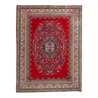 Vintage Red Persian Tabriz Rug - 09'08 X 12'09. For Sale