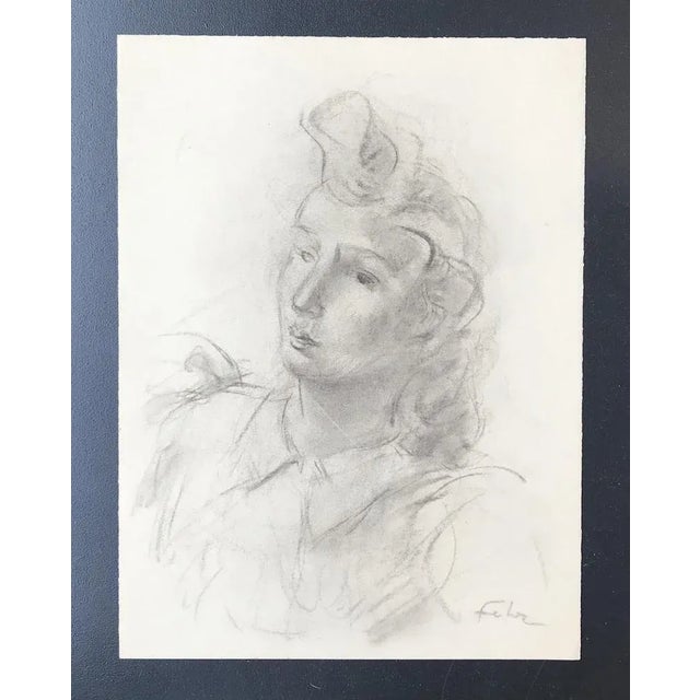 Henri Fehr, En surprise, 1930, Pencil on Paper, in Very Good conditions. This piece has an attribution mark, I am sure...