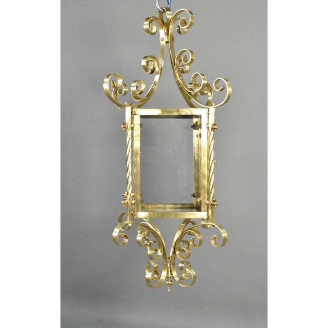 Large French Brass Lantern, 1920s For Sale - Image 18 of 18