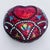 Vintage Cloisonné Enamel Heart-Shaped Trinket Box – Red Ground, Floral Motif, Silver-Blue Technique For Sale - Image 4 of 9
