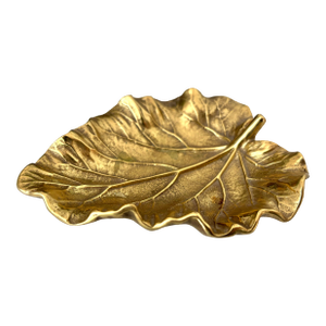 1948 Hand Cast Brass Rhubarb Leaf by Virginia Metalcrafters